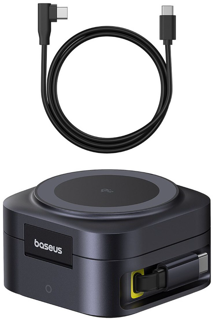 Зарядное устройство Baseus PicoGo 2-in-1 Qi2 15W + USB-C 67W USB Type-C черный купить,NaN