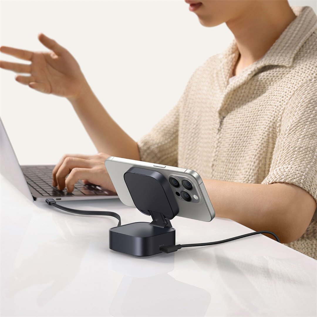 Зарядное устройство Baseus PicoGo 2-in-1 Qi2 15W + USB-C 67W USB Type-C черный купить,NaN