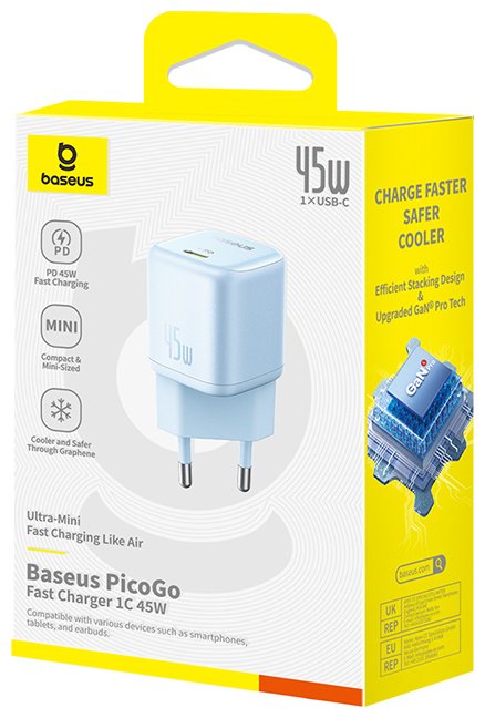 Зарядное устройство Baseus PicoGo USB Type-C синий - ForteMarket Зарядное устройство Baseus PicoGo USB Type-C синий купить,0