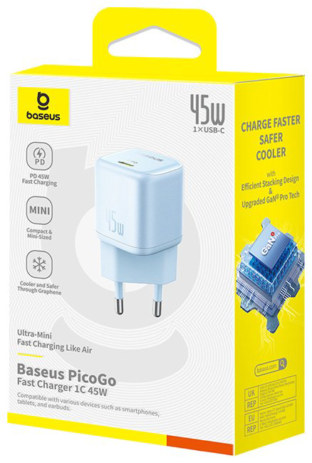 Зарядное устройство Baseus PicoGo USB Type-C синий купить,NaN
