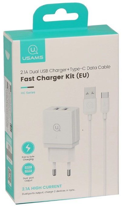 Зарядное устройство Usams HCXLTZ03 USB белый купить,0