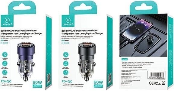 Зарядное устройство Usams CC208CC01 USB Type-C, USB черный купить,0
