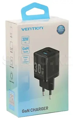 Зарядное устройство Vention FEQB0-EU USB Type-C, USB черный купить,NaN