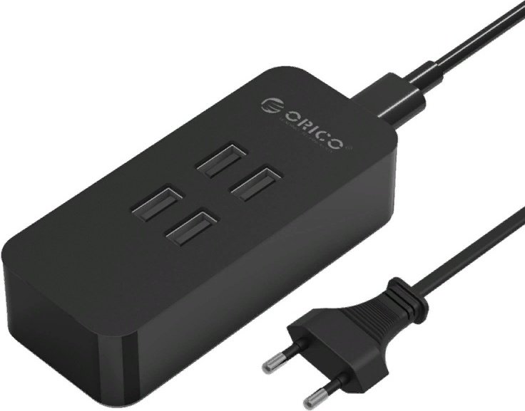 Зарядное устройство ORICO DCV-4U-EU-BK черный купить,NaN