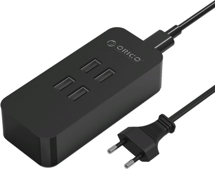 Зарядное устройство ORICO DCV-4U-EU-BK черный купить,NaN