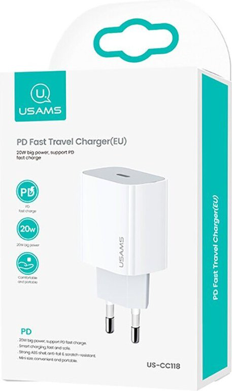 Зарядное устройство Usams US-CC118 USB Type-C белый
