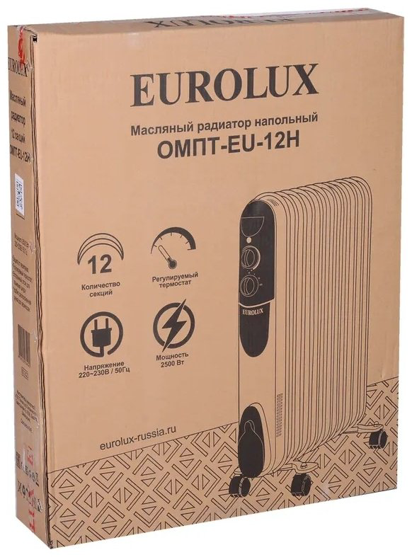 Масляный радиатор Eurolux ОМПТ-EU-12Н белый купить,25990