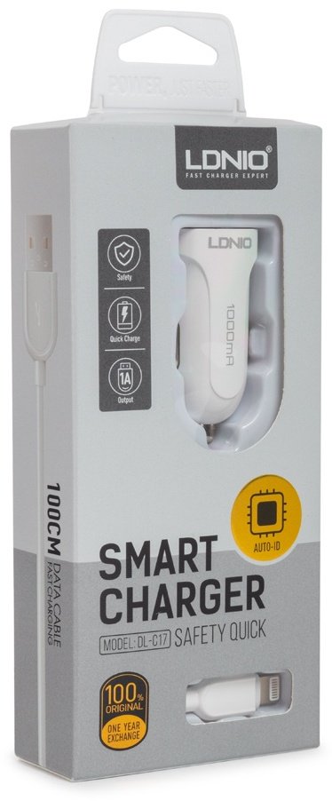 Зарядное устройство LDNIO DL-C17 Lightning белый купить,0