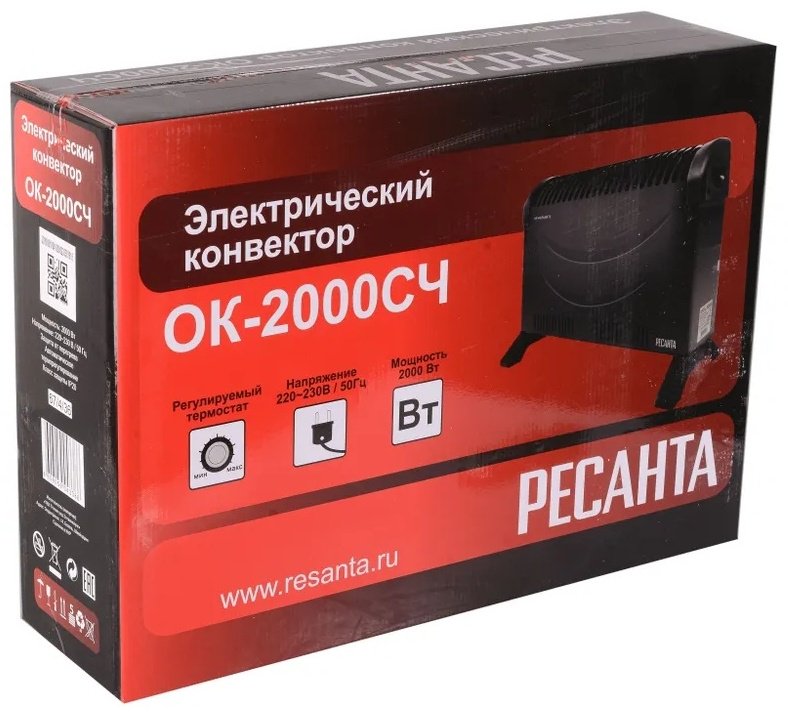 Конвектор Ресанта ОК-2000СЧ черный - ForteMarket Конвектор Ресанта ОК-2000СЧ черный купить,0