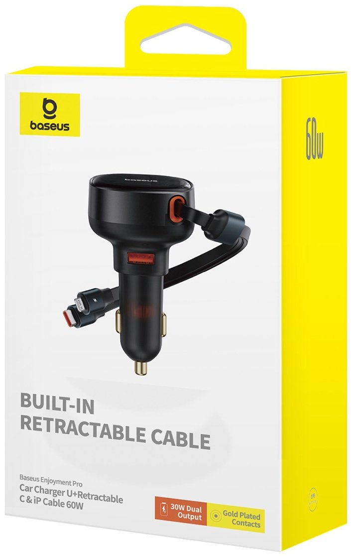 Зарядное устройство Baseus Enjoyment Pro U + C&L Cable 60W черный - ForteMarket Зарядное устройство Baseus Enjoyment Pro U + C&L Cable 60W черный купить,0