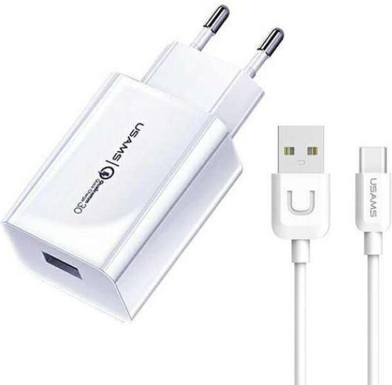 Зарядное устройство Usams T48 USB Type-C, USB белый