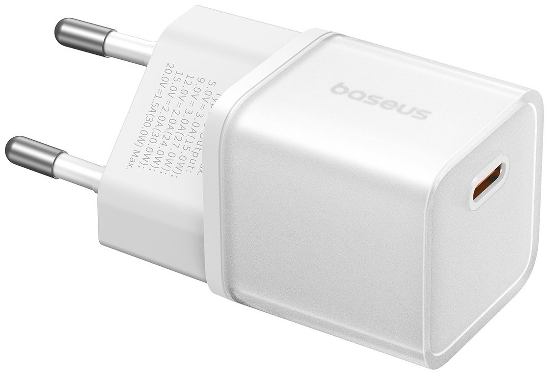 Зарядное устройство Baseus GaN5S 1C 30W USB Type-C белый