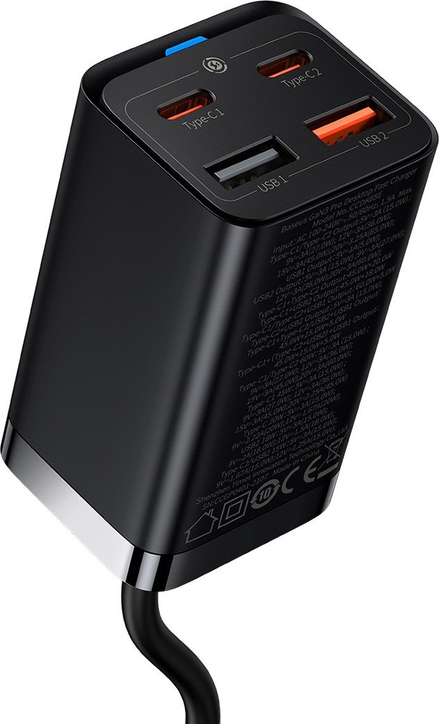 Зарядное устройство Baseus GaN3 Pro Desktop 2C+2U 65W черный - ForteMarket Зарядное устройство Baseus GaN3 Pro Desktop 2C+2U 65W черный купить,0