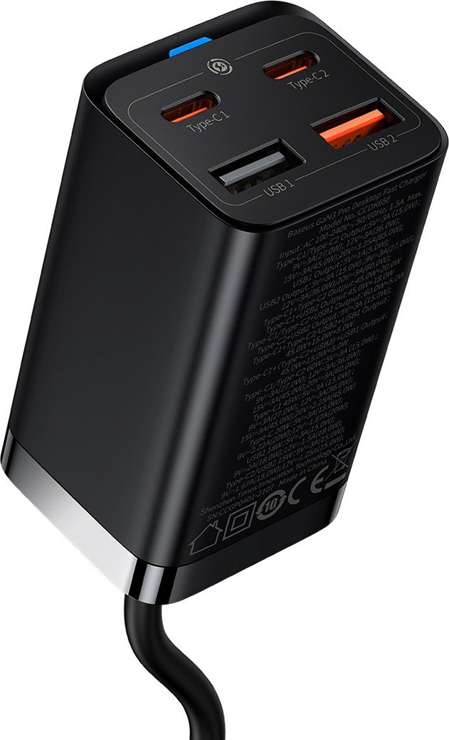 Зарядное устройство Baseus GaN3 Pro Desktop 2C+2U 65W черный купить,NaN