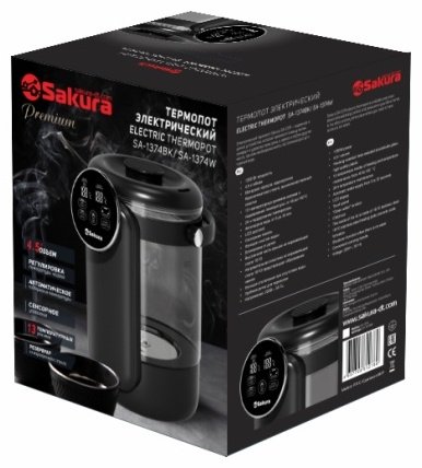 Термопот SAKURA SA-1374BK черный, прозрачный - ForteMarket Термопот SAKURA SA-1374BK черный, прозрачный купить,0