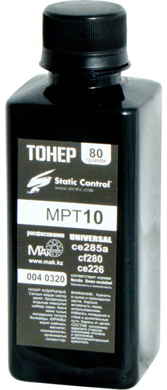 Тонер Static Control MPT10.80g (0040320) черный