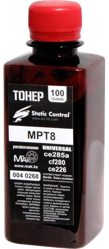 Тонер Static Control MPT8.100g (0040268) черный
