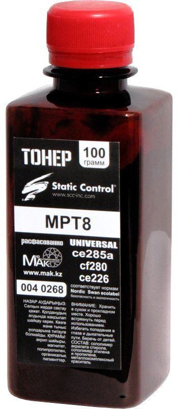 Тонер Static Control MPT8.100g (0040268) черный