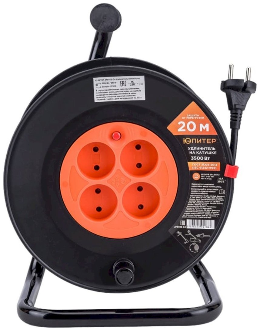 Удлинитель на катушке Юпитер JP8403-04 20 м