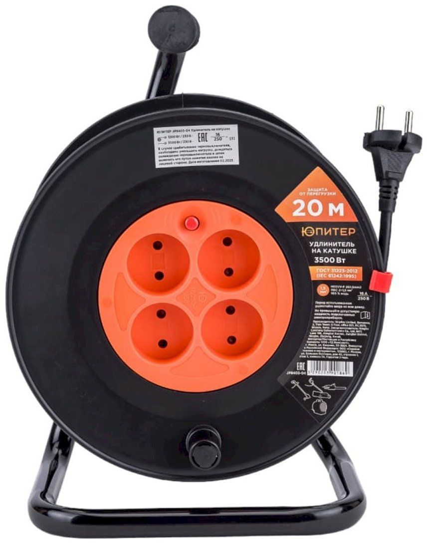 Удлинитель на катушке Юпитер JP8403-04 20 м