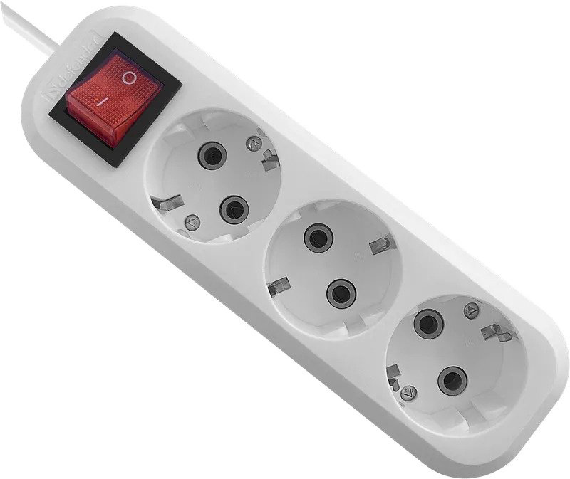 Сетевой фильтр Defender L330 99357 (3розетки 10m), White 10 м