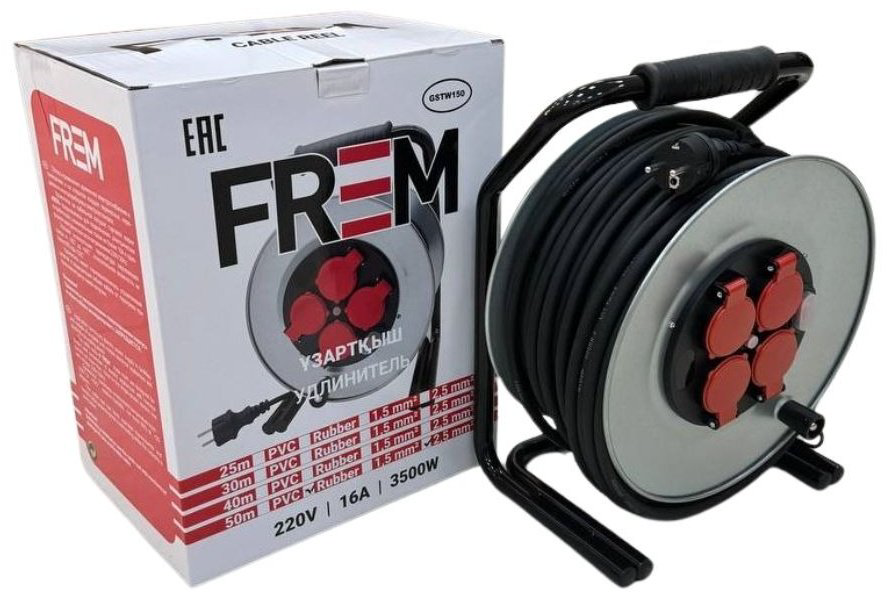 Удлинитель на катушке Frem У-50-2,5-RUBBER/M 50 м