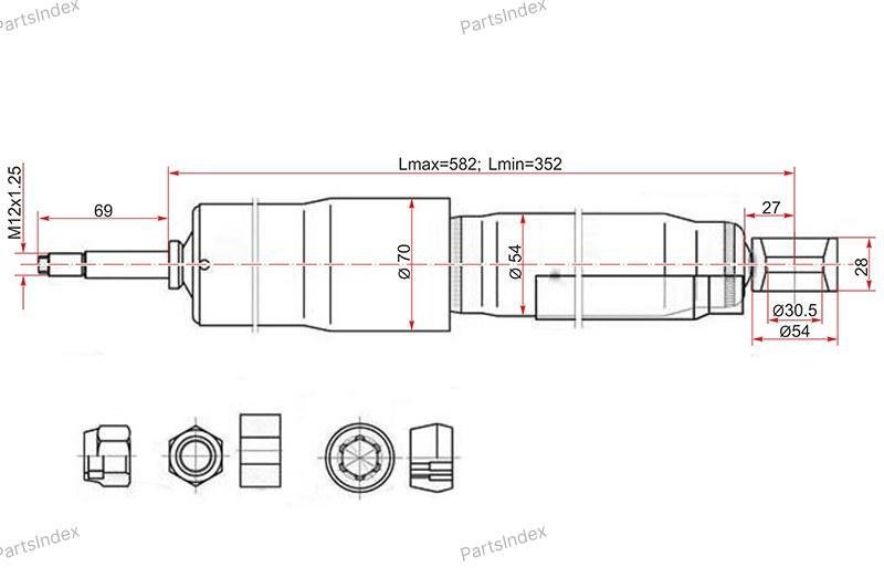 Амортизатор SAT задний ST-48531-69805 1 шт купить,14920