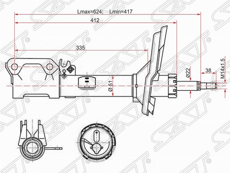 Амортизатор SAT задний ST4854049165 1 шт купить,28650