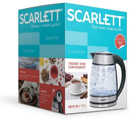 Электрочайник Scarlett SC-EK27G54 черный - ForteMarket Электрочайник Scarlett SC-EK27G54 черный купить,0
