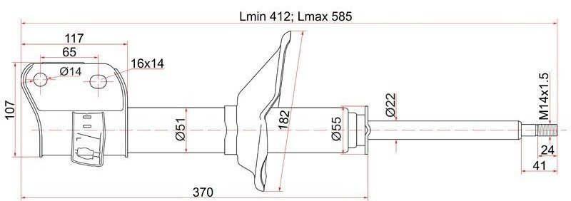 Амортизатор SAT передний ST-20314-AA030 1 шт