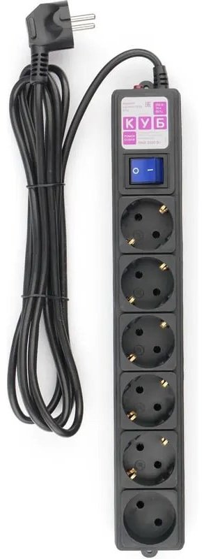 Сетевой фильтр Power Cube SPG6-B3M Black (6 розеток, 3 метра) 3 м