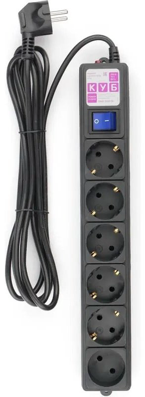 Сетевой фильтр Power Cube SPG6-B3M Black (6 розеток, 3 метра) 3 м