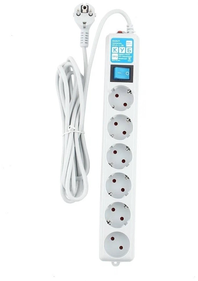 Сетевой фильтр Power Cube SPL(5+1)-16B-P-3M 3 м купить,NaN