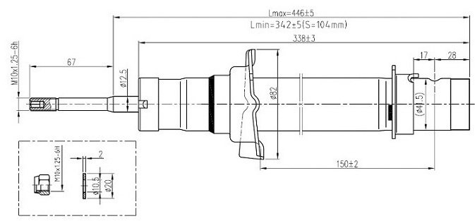 Амортизатор SAT передний ST-51605-S10-A01 1 шт