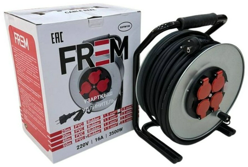 Удлинитель на катушке Frem У-50-2,5-RUBBER/M 50 м