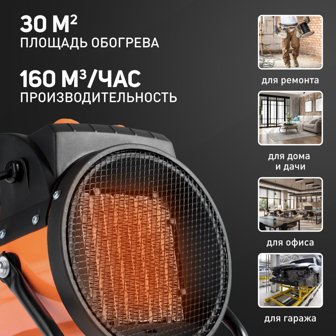 Тепловая электрическая пушка Patriot PTR 3S 7316046, 2 кВт купить,NaN