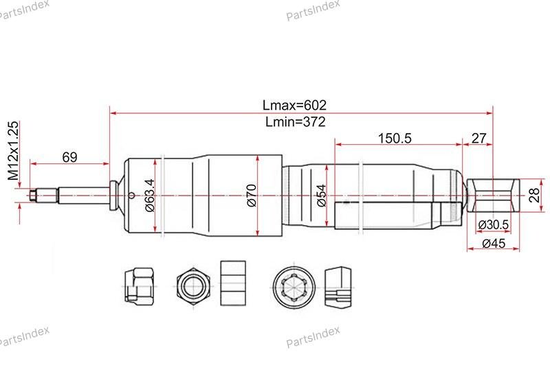 Амортизатор SAT задний ST-48531-69286 1 шт купить,13280