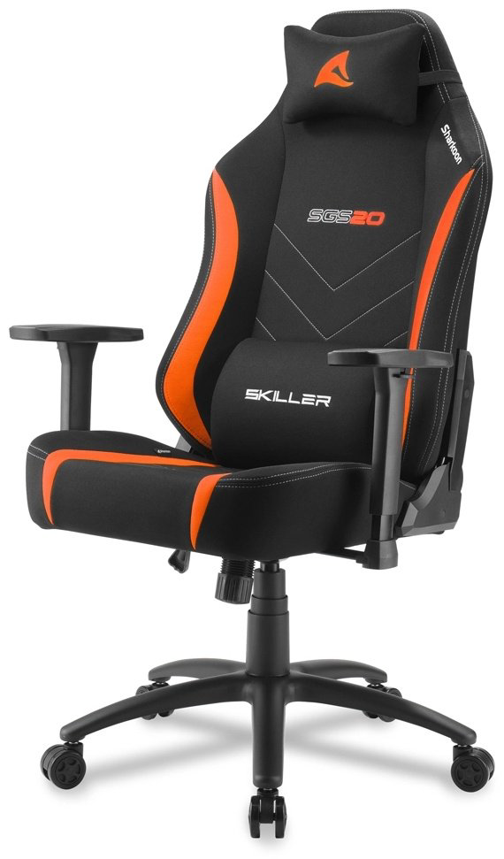 Игровое кресло Sharkoon Skiller SGS20 Fabric Black/Orange, черный, оранжевый купить,NaN