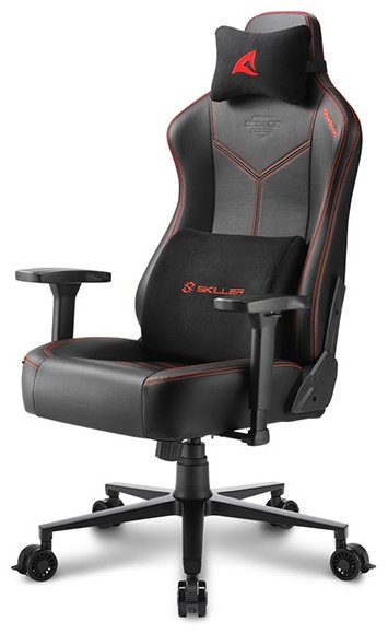 Игровое кресло Sharkoon Skiller SGS30, красный, черный