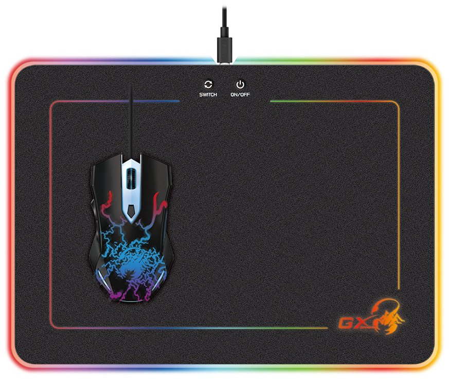 Коврик для мыши Genius GX-Pad 600H RGB 350x250x5.5 мм черный купить,9760