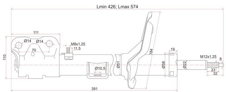 Амортизатор SAT передний ST-4060A173 1 шт - ForteMarket Амортизатор SAT передний ST-4060A173 1 шт купить,21900