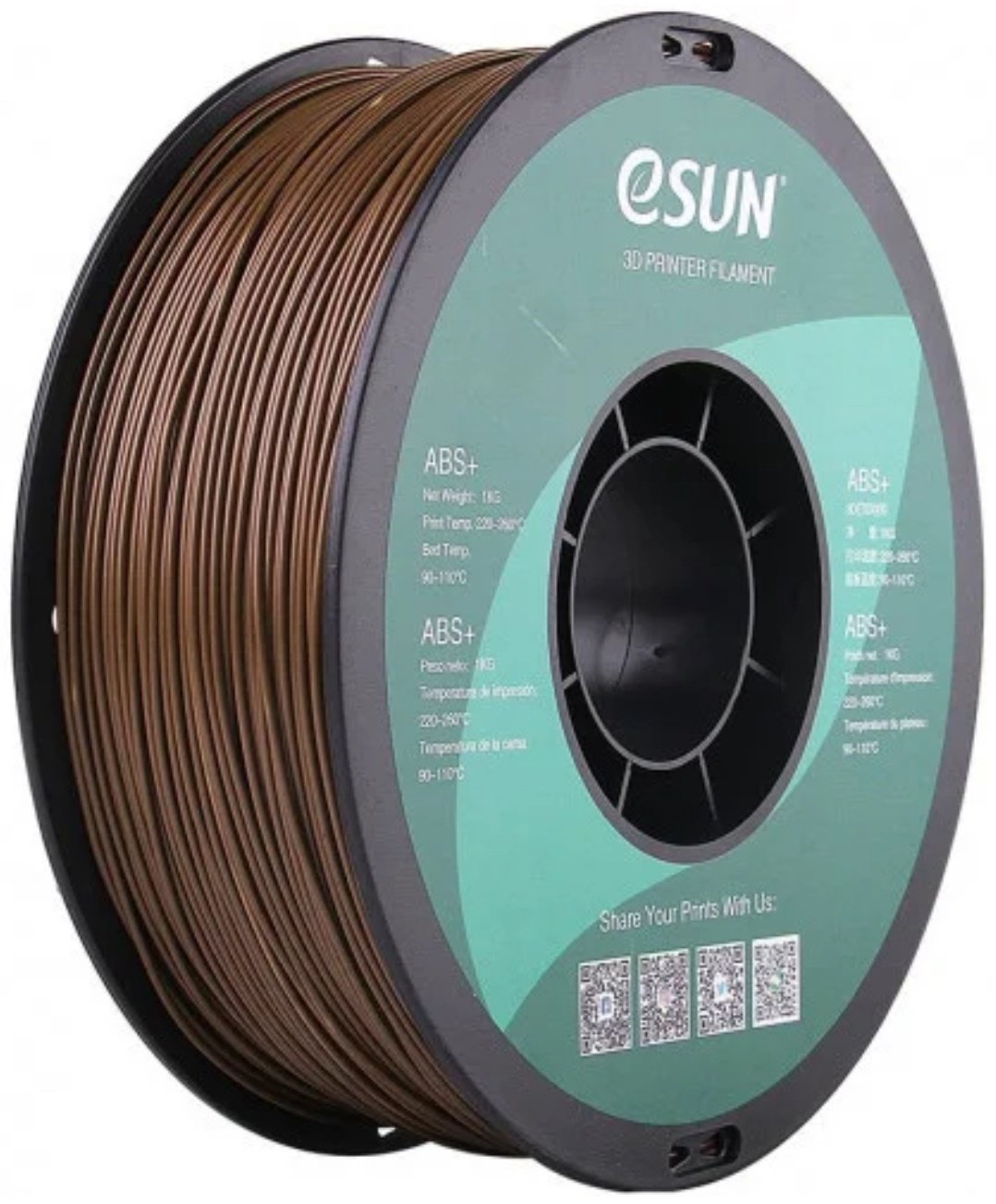 Пластик для 3D-печати ESUN ABS&#43;175CY1 коричневый