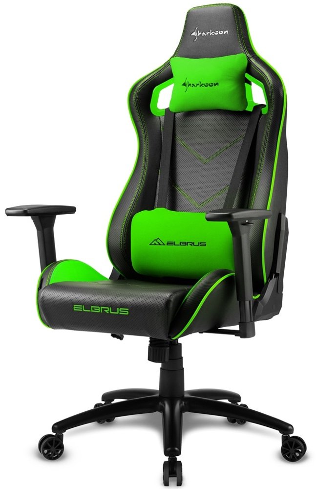 Игровое кресло Sharkoon Elbrus 2, зеленый, черный