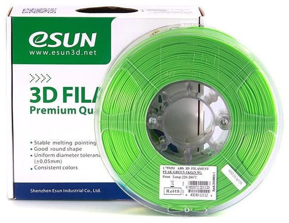 Пластик для 3D-печати ESUN ABS+175V1 зеленый купить,NaN
