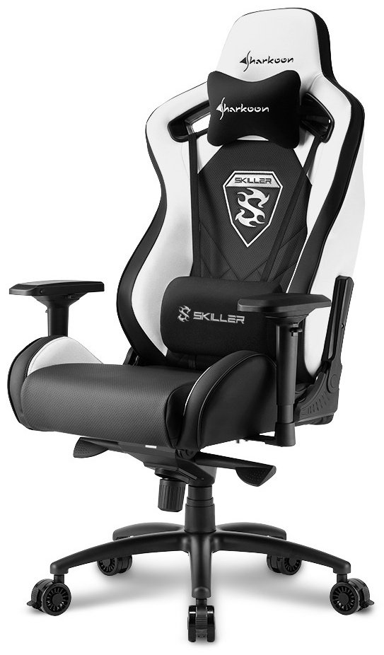 Игровое кресло Sharkoon Skiller SGS4, белый-черный