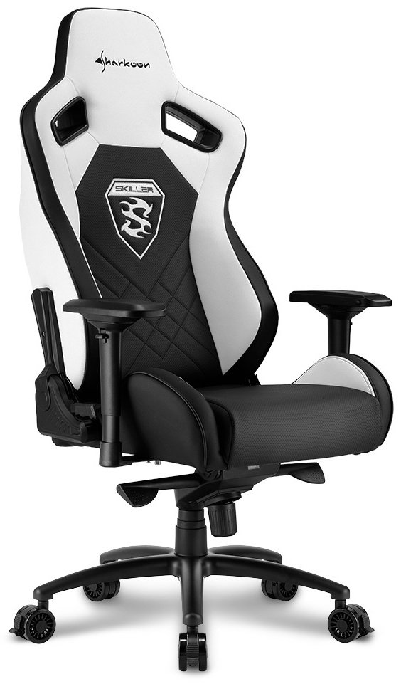 Игровое кресло Sharkoon Skiller SGS4, белый-черный купить,NaN
