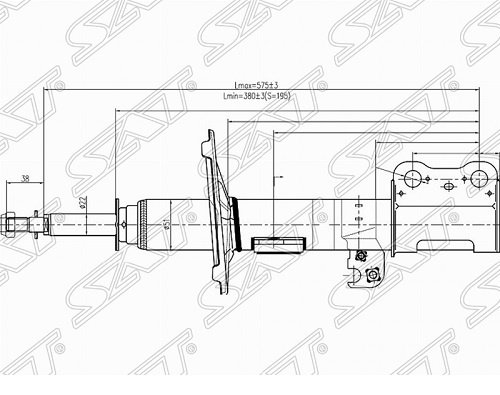 Амортизатор SAT передний ST-48510-49295 1 шт купить,21050
