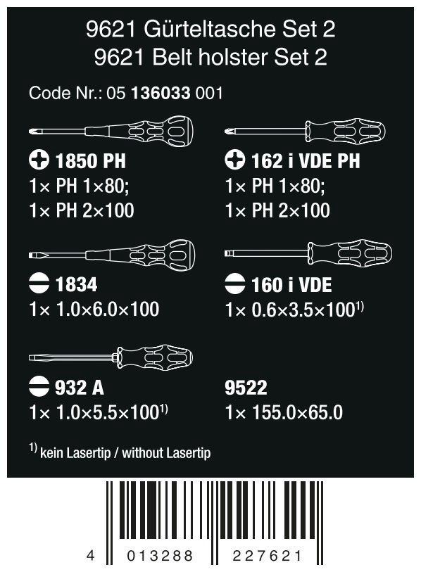 Wera набор отверток 05136033001 PH2х100 мм купить,NaN