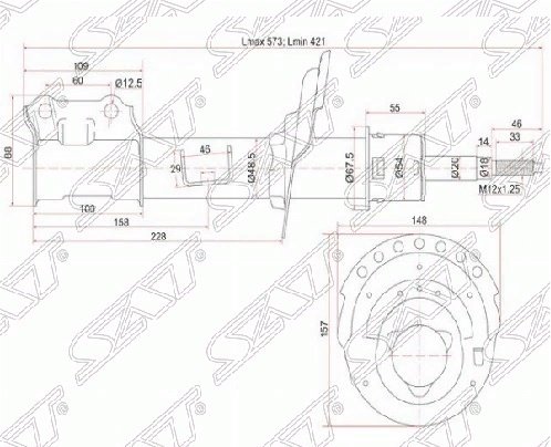 Амортизатор SAT передний ST-54660-4L100 1 шт купить,21750