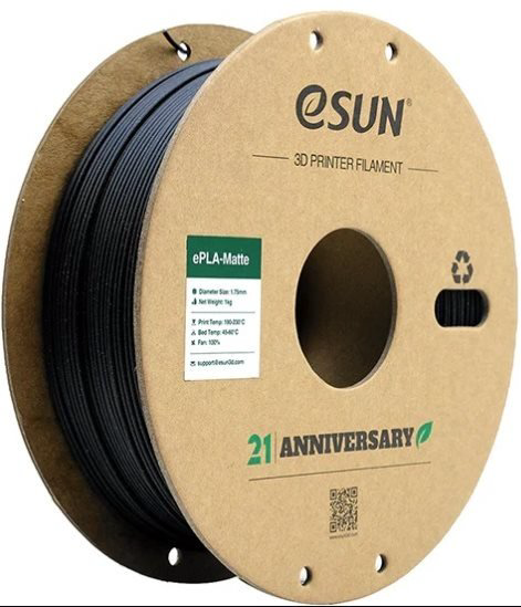 Пластик для 3D-печати ESUN ePLA Matte Filament Deep Black черный купить,NaN